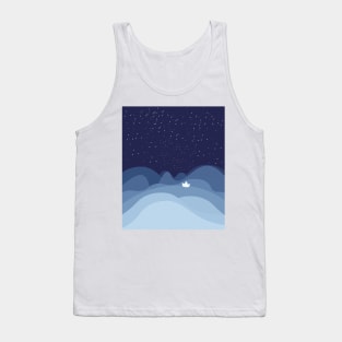 blue ocean waves,sailboat ocean stars Tank Top